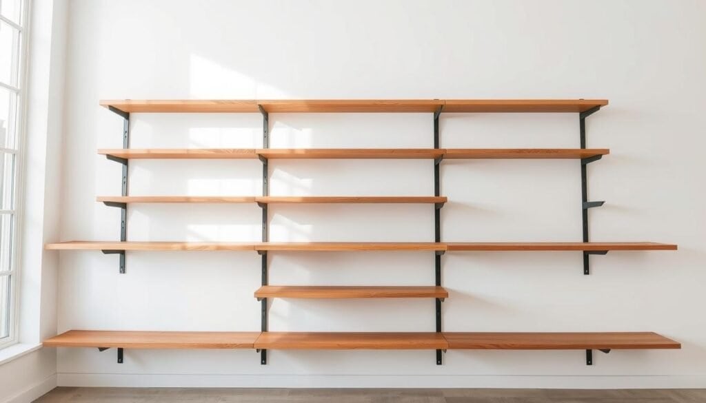 wooden shelving