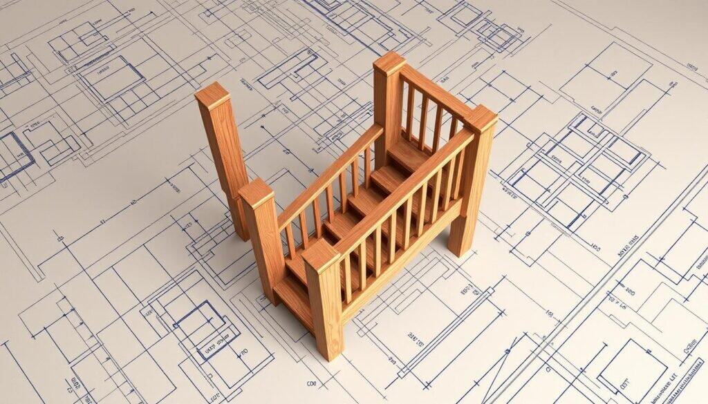 wooden staircase blueprint