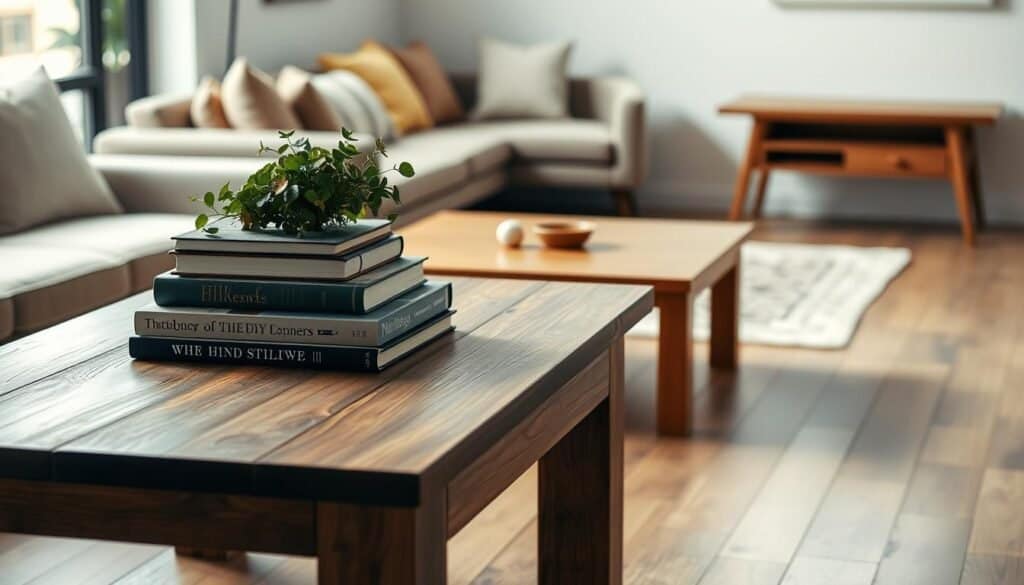 wooden tables