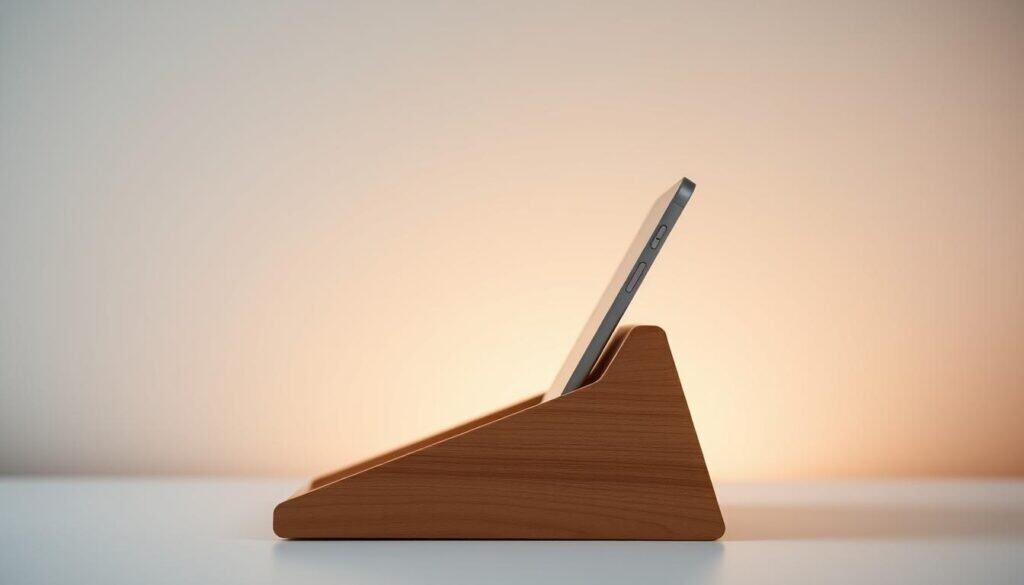 wooden tablet stand