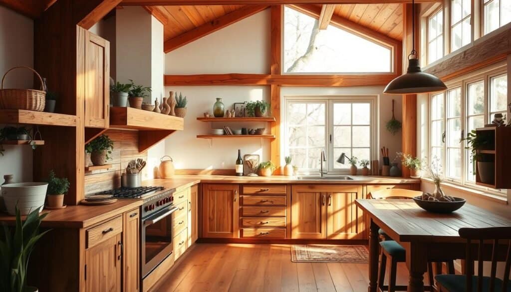 wood's warming effect in kitchen design