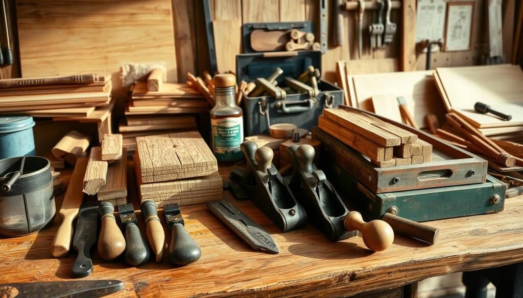 woodworking tools and materials