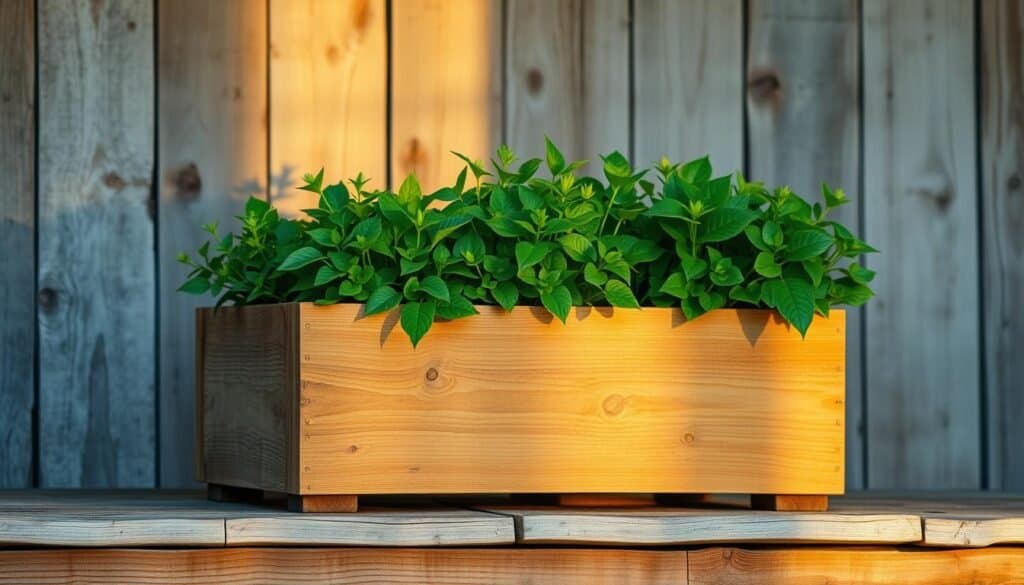 rustic wooden planters