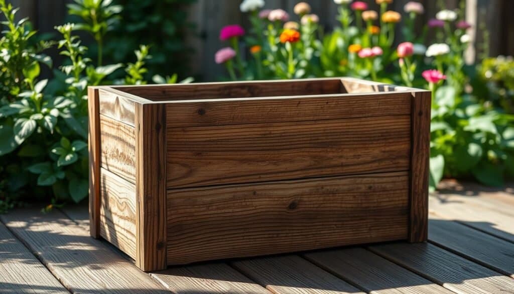 rustic wooden planters